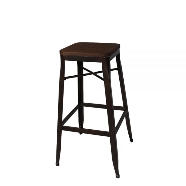 Stool Backless with Wood Seat