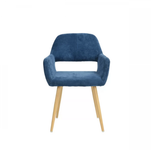 blue fabric armchair