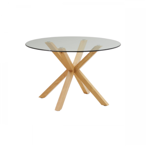 metz glass and wood table